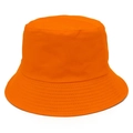 Détail du chapeau bob en coton orange vif montrant les coutures parallèles sur le bord - Orange
