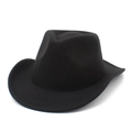 Sombrero vaquero clásico de fieltro negro con ala ancha para niños y padres - Talla única / Negro