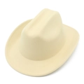 Classic cream kids wool felt cowboy hat with wide brim and stitched edge on white background - Beige (Kids)