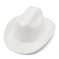 Classic kids white felt cowboy hat with wide brim for stage performances and fashion - White (Kids)