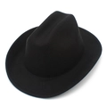 Classic black wool felt kids western cowboy hat and british style fedora for stage show - Black (Kids)