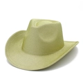 Dettaglio della superficie dorata glitterata e della tesa curva del cappello da cowboy - Taglia unica / Oro
