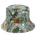 Dettaglio della trama mimetica a foglie e cuciture rinforzate sul cappello a secchiello - Taglia unica / Mimetico Foresta Giungla (1#)