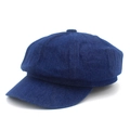 Classico berretto newsboy in denim blu scuro con corona ottagonale e visiera corta - Taglia unica / Blu scuro