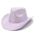 Detailed macro view of lavender glitter texture on a western cowboy hat surface - Glitter Light Purple