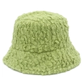 Sombrero de pescador grueso en lana de cordero verde claro con cálida textura de peluche - Talla única / Verde