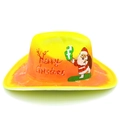 Yellow and orange gradient Christmas cowboy hat featuring Santa Claus and Merry Christmas print - Gradient Santa Style (4# Straight Top)