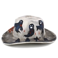 Detail of Halloween cowboy hat with blue glitter ghosts and red blood splatter effects - Halloween Ghost Style (2# Heart Top)