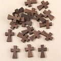 Vintage brown wooden cross pendants for DIY necklace making and jewelry crafts - Cross Pendant Accessory / Brown