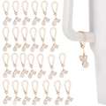 Chaînes de gobelet dorées avec 26 pendentifs alphabet et breloques papillon à fermoir mousqueton - Design de Lettre Circulaire / Papillon Blanc Lettre A (Or Blanc)