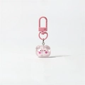 Cute pink resin cartoon pig keychain accessory with translucent finish and lobster clasp - Translucent Pink Pig Head Keychain