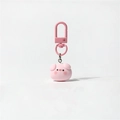 Cute pink resin cartoon pig keychain with matching pink D-ring clasp for bags - Pink Pig Head Keychain