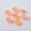 Handgefertigte 15mm orangefarbene Plumeria-Blütenperlen aus Fimo für DIY Schmuck - 10er Pack / Orange