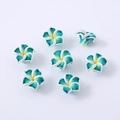 Hellblaue 15mm Frangipani Blumenperlen für DIY-Schmuck und handgefertigte Nagelkunst - 10er Pack / Grün