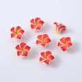 Set mit 15mm Polymer-Ton Frangipani-Blütenperlen mit rot-orangefarbenem Verlauf für DIY - 10er Pack / Rot