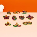 Colorful Mardi Gras alloy mask and fleur-de-lis charms for DIY jewelry making - Mixed Masquerade Mask Styles