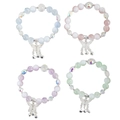 Modische Kristall-Schmetterlingsarmbänder in Hellblau, Rosa, Lila und Hellgrün Farben - Schmetterling Glocke Perlenstil