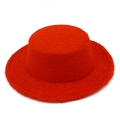 Dettaglio della texture in lana d'agnello rossa del cappello fedora vintage a cima piatta - Rosso