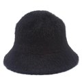 Sombrero de pescador de piel sintética negra para mujer estilo japonés minimalista - Talla única / Negro
