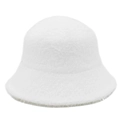Chapeau de pêcheur en fausse fourrure blanche, bob d'hiver épais et élégant pour femme - Taille unique / Blanc