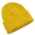 Berretto classico in maglia a coste giallo senape per calore invernale e stile outdoor - Giallo
