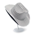 Close-up of a silver disco cowboy hat featuring reflective metallic square sequins - One Size / Silver