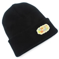 Détail de la broderie en forme de nuage avec lettrage Cute Day sur le bonnet noir - Noir