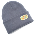Texture de maille détaillée du bonnet gris avec écusson nuage Cute Day et étoiles - Gris