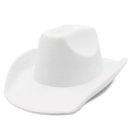 Classic white felt western cowboy hat with a curved brim and a dented crown design - White