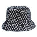 Bob noir chic avec paillettes argentées à motifs de losanges pour une protection solaire stylée - Taille unique / Argent