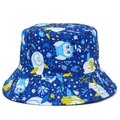 Sombrero de pescador azul oscuro con dibujos de búhos y estrellas para el sol - Estampado de Búho (BS269) / Azul oscuro
