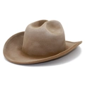 Klassieke donkere kamelen vilten cowboyhoed met een brede rand en vintage look - Eén maat / Khaki