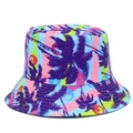 Sombrero de sol con estampado de palmeras tropicales y motivos coloridos de atardecer - Palmera de Rayas de Colores (Estilo 3)