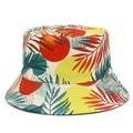 Pastel floral bucket hat with colorful leaf print, foldable sun protection for women - Color Four / One Size