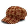 Berretto newsboy classico a quadri rossi con elegante motivo vintage per le donne - Rosso