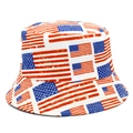 Classic American flag print bucket hat for sun protection with vintage stars and stripes design - One Size / Vintage US Flag Style