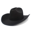Classic black mesh weave western cowboy hat with wide rolled brim and stylish dented crown - One Size / Black