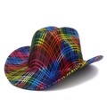 Cappello da cowboy western con strisce arcobaleno glitterate per feste ed eventi sul palco - Taglia unica / Nero (Colore Due)