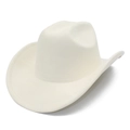 Dettaglio del tessuto scamosciato bianco di alta qualità e design classico del cappello cowboy - Bianco puro