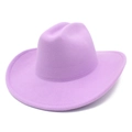 Chapeau de cowboy classique en feutre violet clair à large bord pour une protection solaire - Violet