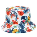 Cappello da pescatore reversibile con stampe tropicali di palme e fiori di ibisco per mare - Stile Floreale Tropicale (BS320)
