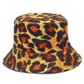 Sombrero de pescador clásico con estampado de leopardo y costuras reforzadas para uso casual - Talla única