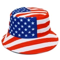 Sommer-Anglerhut mit US-Flaggen-Muster und verstärkten Nähten für Damen und Herren - Einheitsgröße / US-Flaggen-Stil