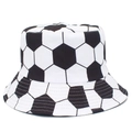Classic black and white soccer pattern bucket hat in durable cotton canvas - One Size / Large Soccer Ball