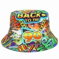 Bob rétro style années 90 avec imprimé graffiti coloré et design Back To The 90s unique - Taille Unique(56-58cm) / Graffiti Multicolore