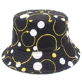 Outdoor Sonnenhut mit schwarzer Goldkette und Perlendruck, beidseitiger Anglerhut-Stil - Einheitsgröße / Schwarze Kette Punktmuster Stil (Wendbar)