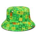 Sombrero de pescador de San Patricio con cuadros de trébol verde para celebraciones - Talla única / Estilo Festival Tablero Ajedrez Color (款式四)