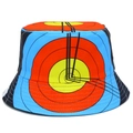 Reversible bucket hat featuring colorful vintage archery target geometric patterns - Bs426 / One Size
