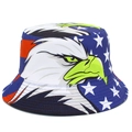 Cappello da pescatore con aquila e bandiera americana rosso bianco blu per la protezione solare - Taglia unica / Stile Aquila e Bandiera 2 (2#)