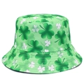 Detalle de los tréboles verdes y costuras del sombrero para el Día de San Patricio - Talla única / Estilo Trébol Lunares Blancos (款式二)